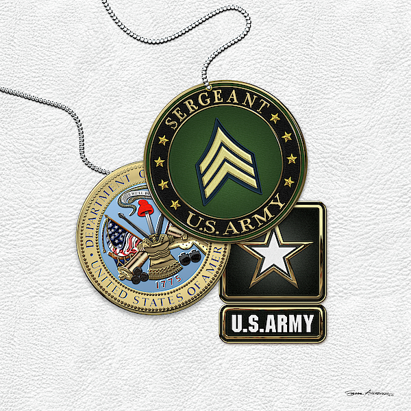 U.S. Army Second Lieutenant - 2LT Rank Insignia with Army Seal and