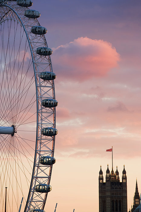 Uk, London, London Eye, Sunset iPhone 13 Pro Max Case by Travelpix Ltd -  