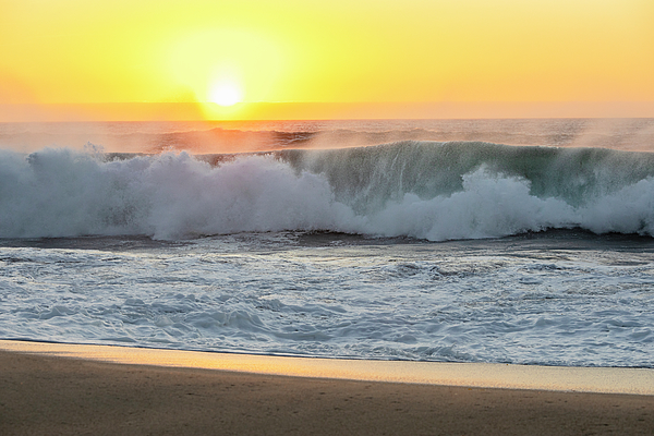 Usa, California, Big Sur, Pacific Ocean, Waves At Sunset Tote Bag