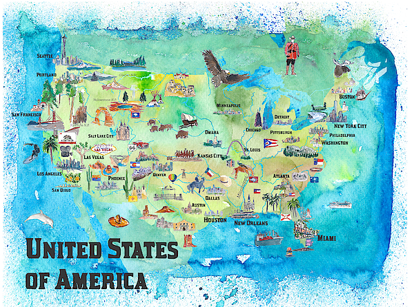 USA Ohio State Illustrated Travel Poster Map with Touristic Highlights Coffee  Mug by M Bleichner - Pixels