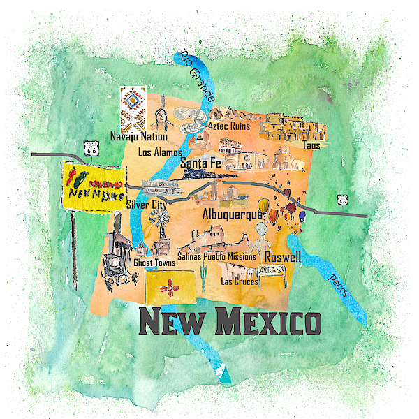 https://images.fineartamerica.com/images/artworkimages/medium/2/usa-new-mexico-state-illustrated-travel-poster-favorite-map-m-bleichner.jpg