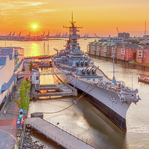 Donna Twiford - USS Wisconsin at Sunset