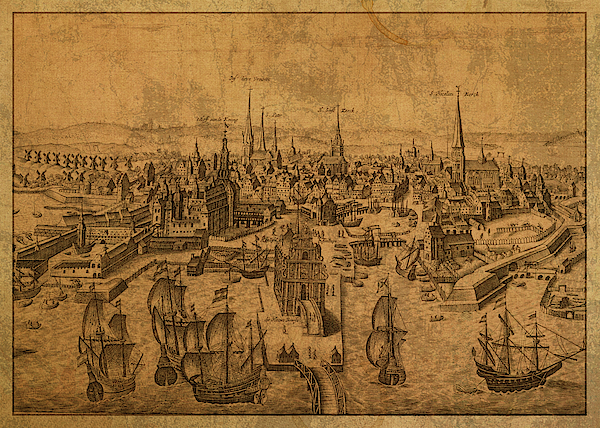 Design Turnpike - Vintage Map of Copenhagen Denmark 1640