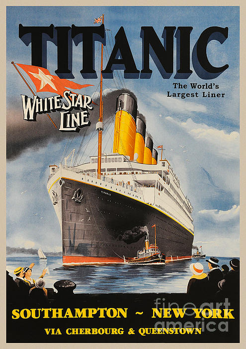 FREE SHIPPING White Star Line Luggage Tag Sticker Titanic 