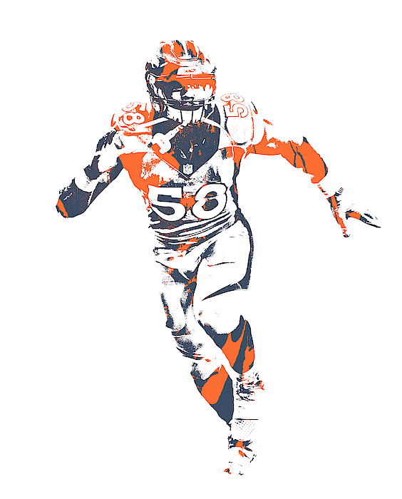 Von Miller Denver Broncos Art Kids T-Shirt by Joe Hamilton - Pixels