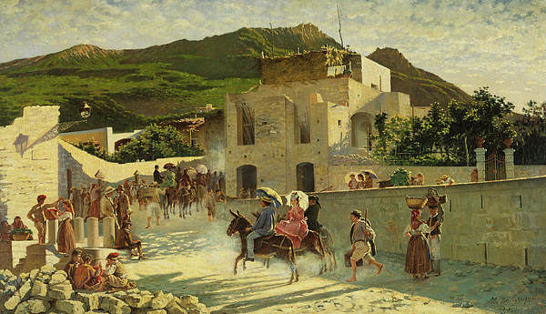 Walk To Capri, C.1867 Tapestry by Marco Di Gregorio - Bridgeman Prints