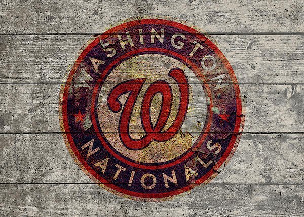 Washington Nationals Logo Vintage Barn Wood Paint Greeting Card by Design  Turnpike