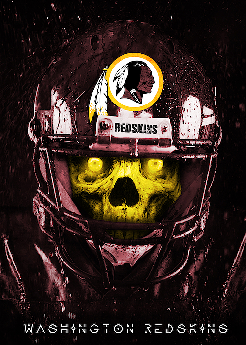 Washington Redskins Nfl Skull Full Print Effect Pattern Backround