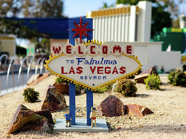 Welcome To Las Vegas Lego Sign Greeting Card by Dangerous Balcony