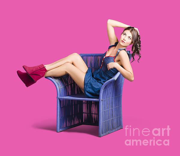 Woman Sitting On A Chair Photograph