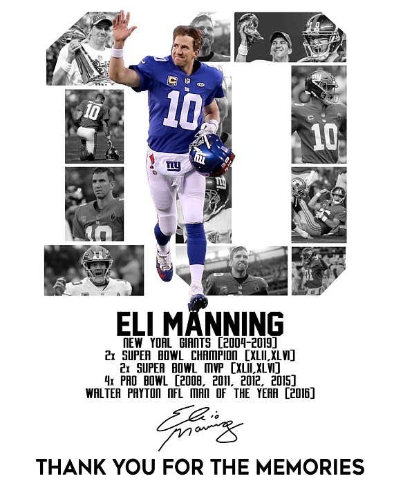 NFL Signature Canvas Print - Giants Eli Manning