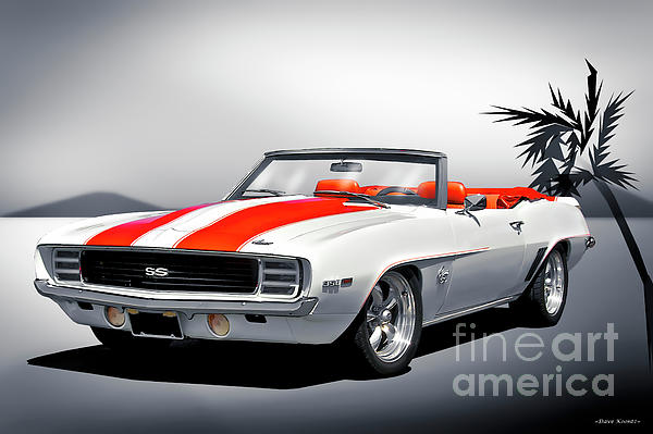 1969 Chevrolet Camaro SS Convertible Carry-all Pouch by Dave Koontz - Pixels