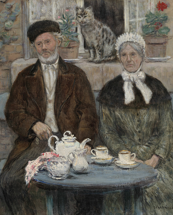 Jean-Francois Raffaelli - Afternoon Tea, from 1875-1885
