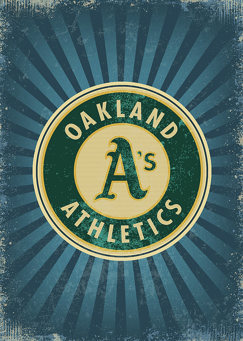 Baseball Vintage Oakland A's T-Shirt by Leith Huber - Pixels