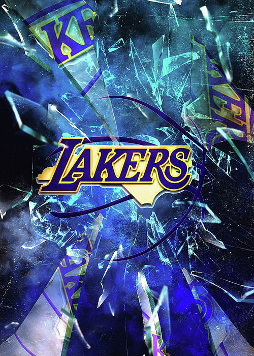 Basketball Los Angeles Lakers Art T-Shirt by Leith Huber - Pixels