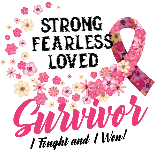 Breast Cancer Survivor Strong Fearless Loved Flower Ribbon #1 Tote Bag