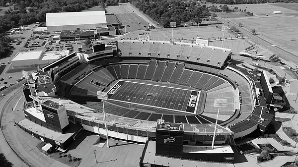 Buffalo Bills Stadium in black and white Jigsaw Puzzle by Eldon