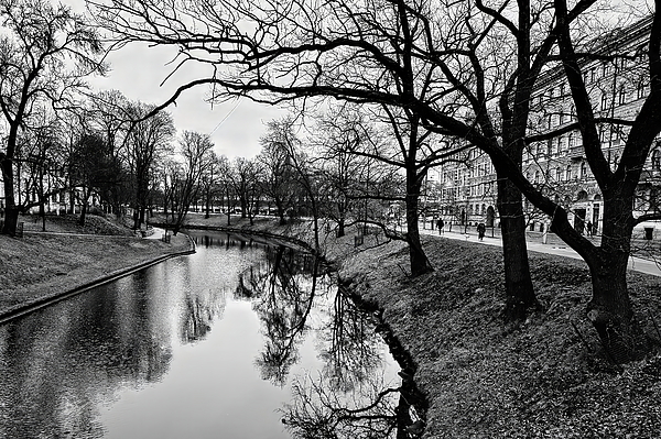 Jouko Lehto - By the canal. Riga 2024 bw