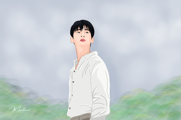 Cha Eunwoo illustration 1 Greeting Card