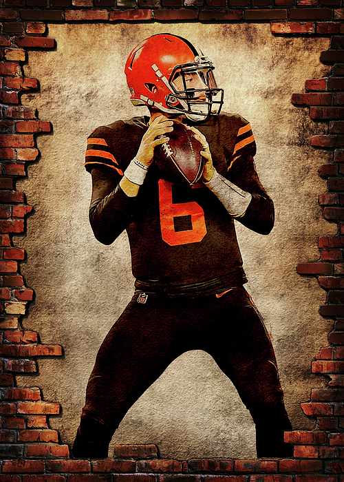 Player Football NFL Cleveland Browns Player Baker Mayfield Baker Mayfield  Baker Mayfield Bakermayfie Art Print by Wrenn Huber - Fine Art America