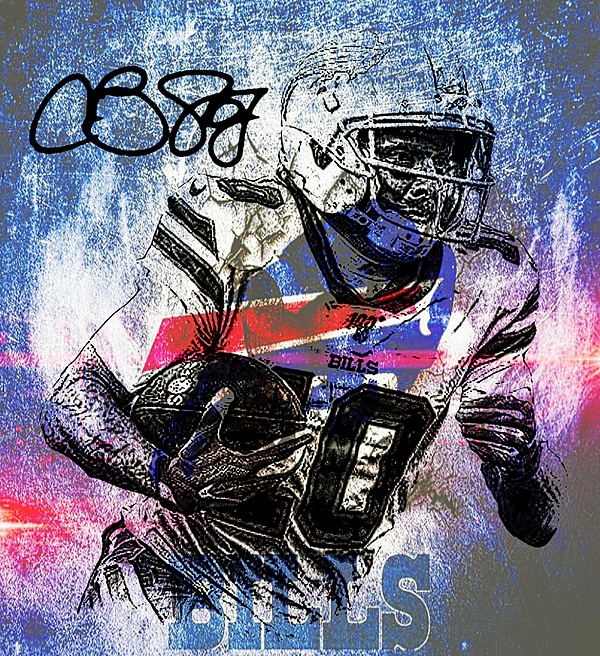 Cole Beasley Bills WR. T-Shirt by Bob Smerecki - Pixels