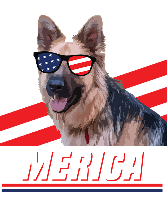 German Shepherd American Flag USA Dog Greeting Card by Michael S