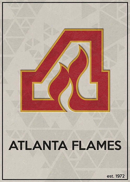 Hockey Fanart Atlanta Flames Adult Pull-Over Hoodie by Leith Huber - Pixels