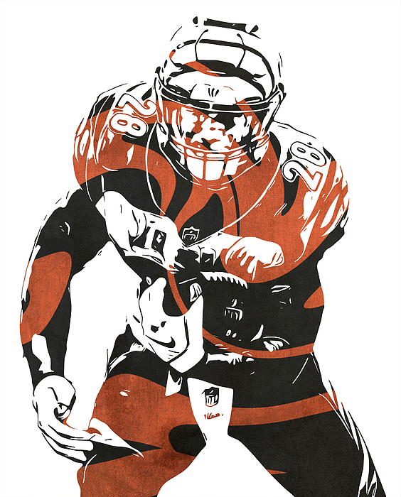 Joe Mixon Cincinnati Bengals Pixel Art By Joe Hamilton