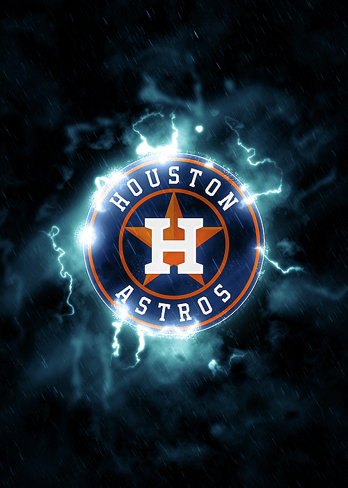 Lighting Baseball Houston Astros T-Shirt by Leith Huber - Fine Art America