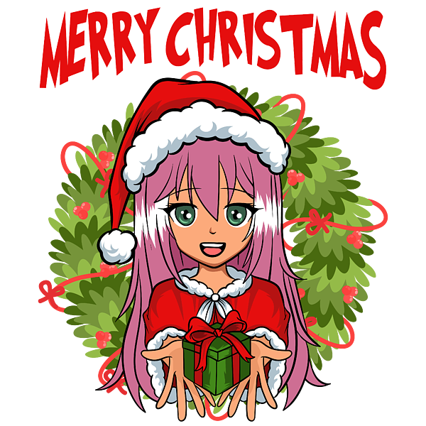 Merry Christmas Senpai Anime Kawaii Manga Otaku Animation Character For  December 25th Tshirt Design Bath Towel by Roland Andres - Fine Art America