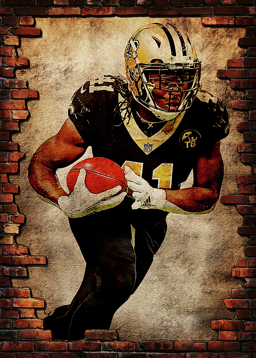 Alvin Kamara Jersey Poster Canvas Wall Art Football Man 