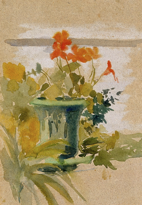 Albert Edelfelt - Pelargoniums on the Terrace