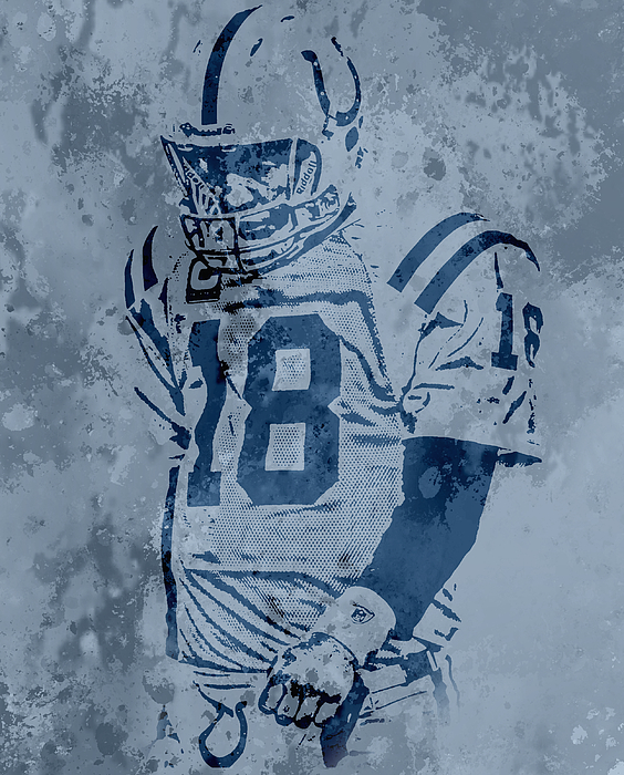 Peyton Manning Indianapolis Colts Art T-Shirt by Joe Hamilton - Pixels