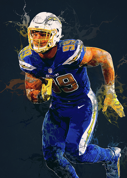 Ball Los Angeles Chargers Player Joey Bosa Joeybosa Joey Bosa  Josephanthonybosa Joseph Anthony Bosa by Wrenn Huber