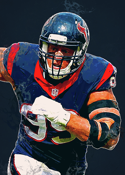 Ball Houston Texans Player JJ Watt J.J.Watt J. J. Watt J.J.Watt Justin  James by Wrenn Huber