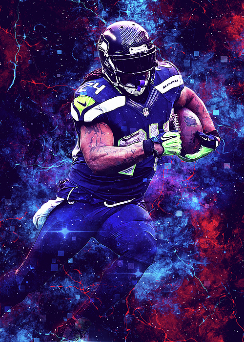 NFL Seattle Seahawks Player Marshawn Lynch Marshawnlynch Marshawn Lynch  Marshawnterrelllynch Marshaw Duvet Cover by Wrenn Huber - Pixels