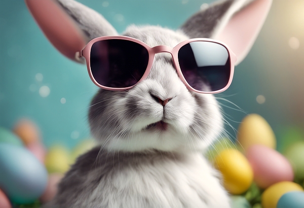 Rabbitrs Olated Background The Png Transparent Easter Cool Bunny Sunglasses Rabbit Hip Trendy Stylish Fashionable Cute Adorable Funny Whimsical Quirky Holiday 1 Throw Pillow by Wafe Akkash Fine Art Am...