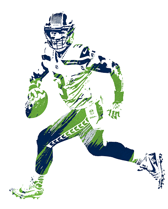 Stefon Diggs Buffalo Bills Watercolor Strokes Pixel Art 1 by Joe Hamilton