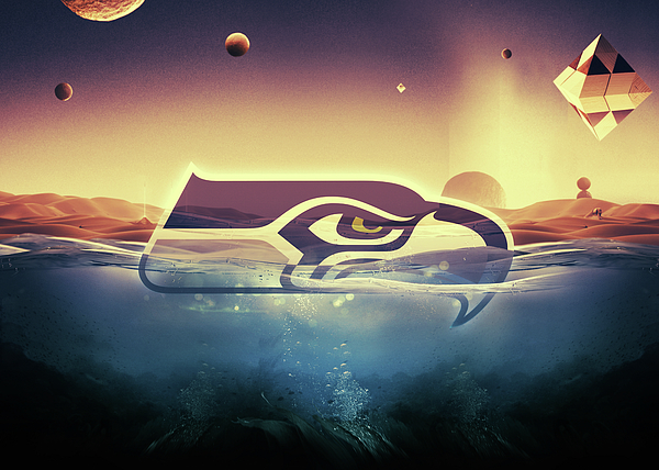 Football Nebula Seattle Seahawks Drawing by Leith Huber - Pixels