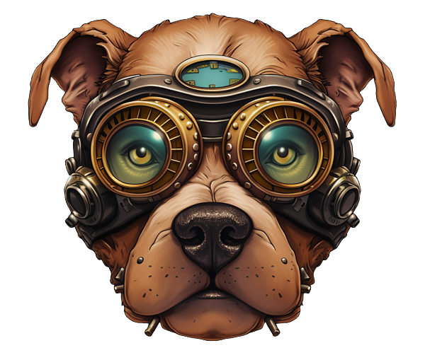 Steampunk Pitbull Dog in Clockwork Glassess Steampunk Gift #1 Jigsaw Puzzle