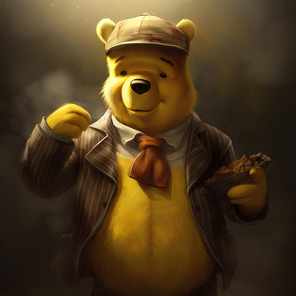 The Bear Mobster - Comical Gangster Style Winnie the Pooh #1 Beach