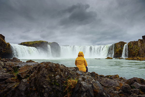 yellow waterfall jacket