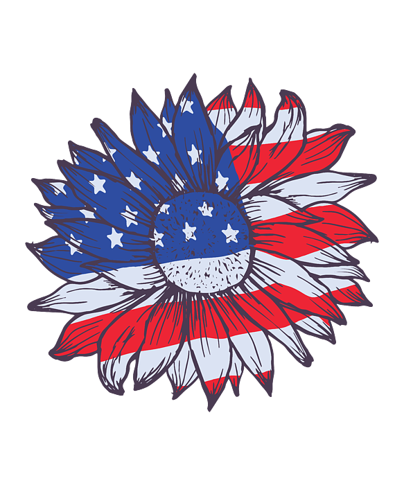 USA Flag Sunflower T-Shirt for Sale by Manuel Schmucker