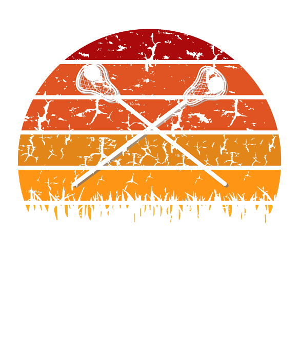 Vintage Retro Lacrosse Player Silhouette Sun Gift T-Shirt