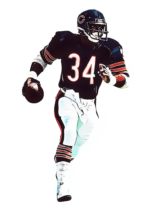 Walter Payton Chicago Bears Watercolor Strokes Pixel Art 200 T-Shirt