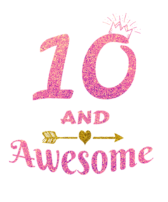 10th Birthday Shirt for Girl 10 and Awesome Girls Gift Greeting Card by Art Grabitees