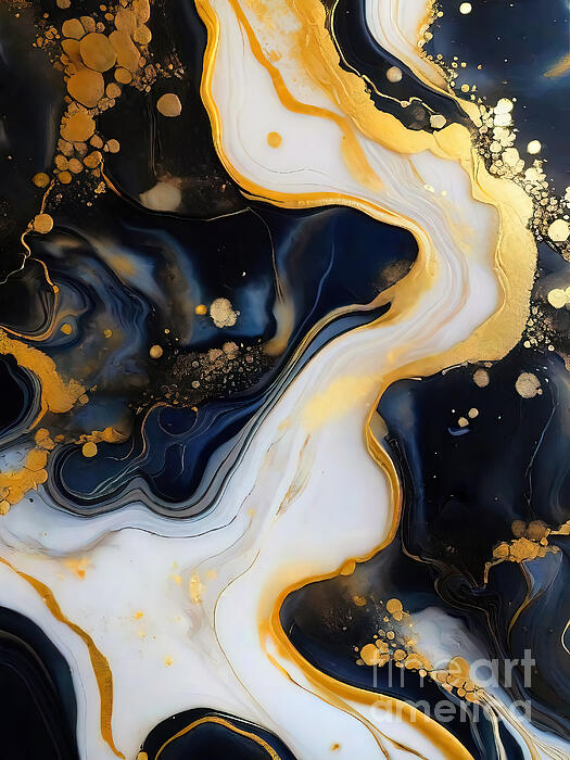 Indian Summer - Abstract fantasy marble texture with golden touch