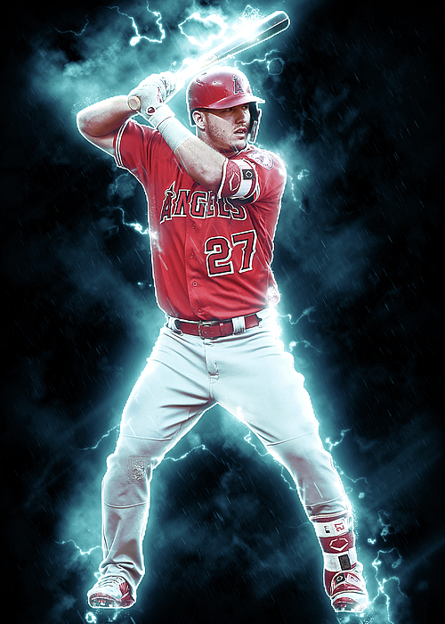 Baseball Miketrout Mike Trout Mike Trout Los Angeles Angels  Losangelesangels Themillvillemeteor The Digital Art by Wrenn Huber - Pixels