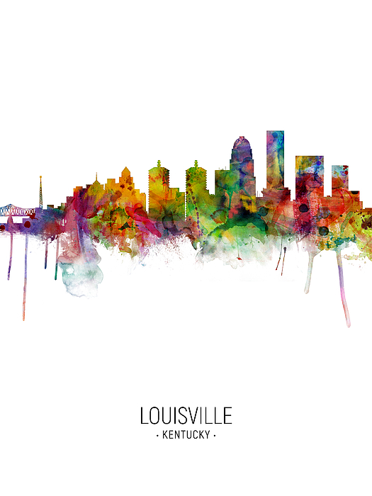 Louisville Kentucky City Skyline Tote Bag by Michael Tompsett