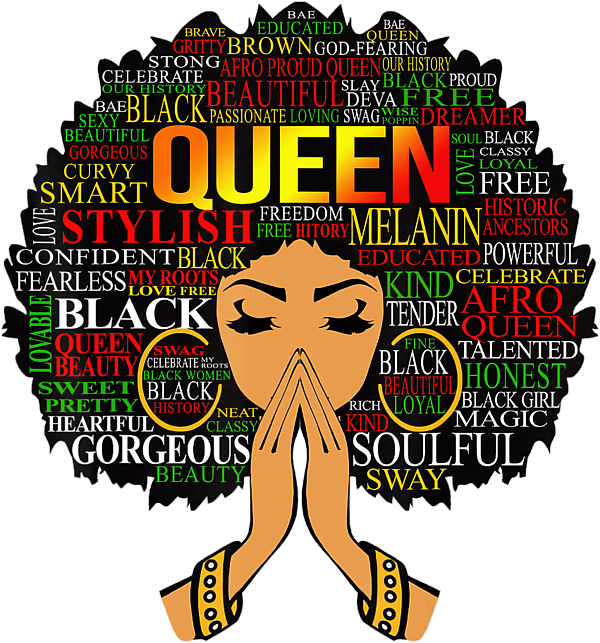 Black Queen PNG, Black Queen, Black Girl Art, Afro Women Png, Black ...